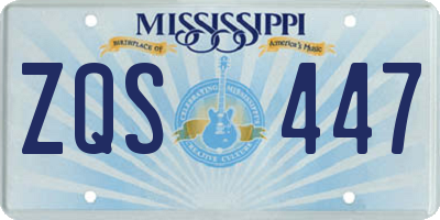 MS license plate ZQS447
