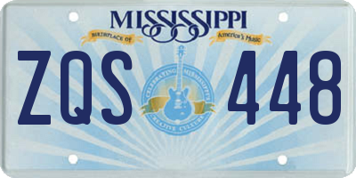 MS license plate ZQS448