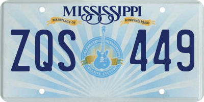 MS license plate ZQS449