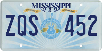 MS license plate ZQS452