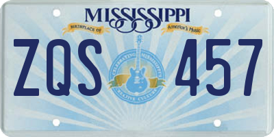 MS license plate ZQS457