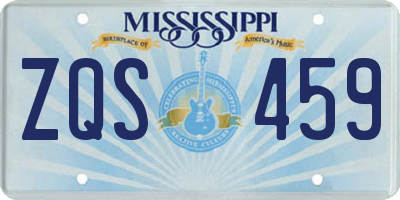 MS license plate ZQS459
