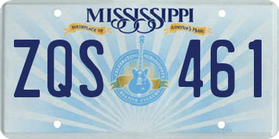 MS license plate ZQS461