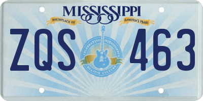 MS license plate ZQS463