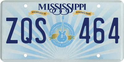 MS license plate ZQS464