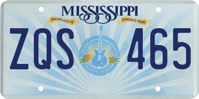 MS license plate ZQS465
