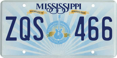 MS license plate ZQS466