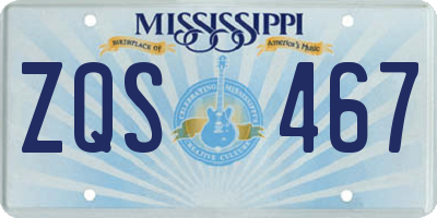 MS license plate ZQS467
