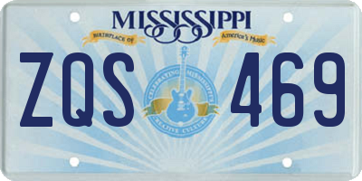 MS license plate ZQS469
