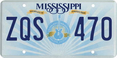 MS license plate ZQS470