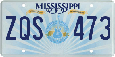MS license plate ZQS473