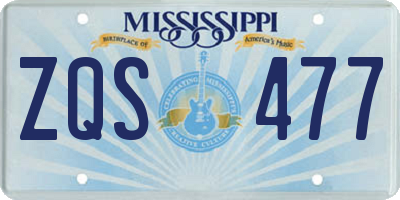 MS license plate ZQS477