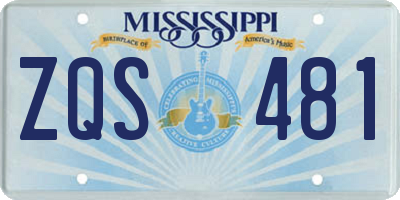 MS license plate ZQS481