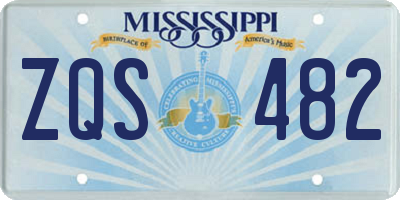 MS license plate ZQS482
