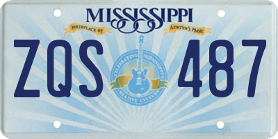 MS license plate ZQS487