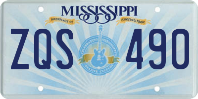 MS license plate ZQS490