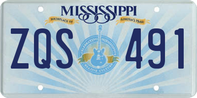 MS license plate ZQS491