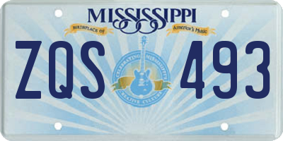 MS license plate ZQS493