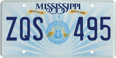 MS license plate ZQS495