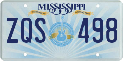 MS license plate ZQS498