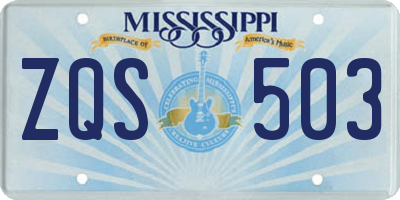 MS license plate ZQS503
