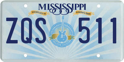 MS license plate ZQS511