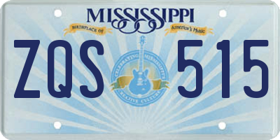 MS license plate ZQS515