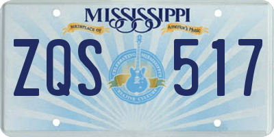 MS license plate ZQS517