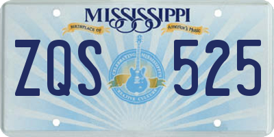 MS license plate ZQS525