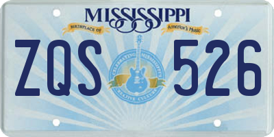 MS license plate ZQS526