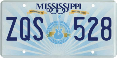 MS license plate ZQS528