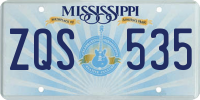 MS license plate ZQS535