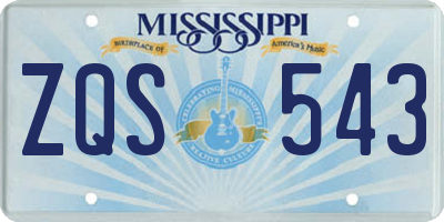 MS license plate ZQS543