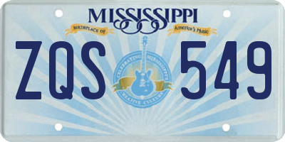 MS license plate ZQS549