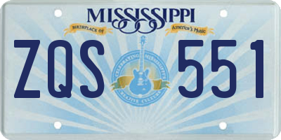 MS license plate ZQS551