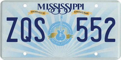 MS license plate ZQS552