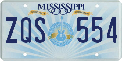 MS license plate ZQS554