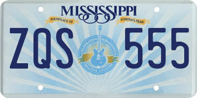 MS license plate ZQS555