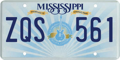 MS license plate ZQS561