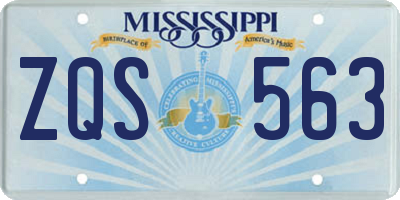 MS license plate ZQS563