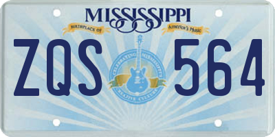 MS license plate ZQS564