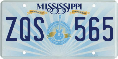 MS license plate ZQS565