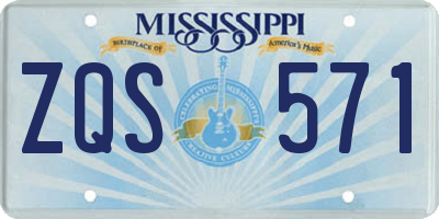 MS license plate ZQS571