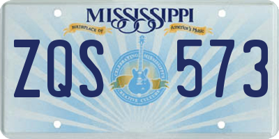 MS license plate ZQS573