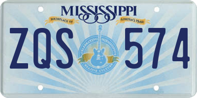 MS license plate ZQS574