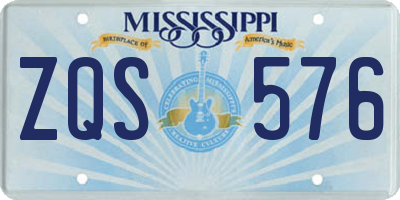 MS license plate ZQS576