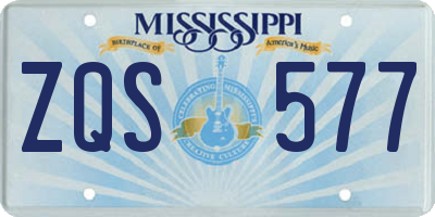 MS license plate ZQS577