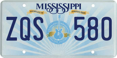 MS license plate ZQS580