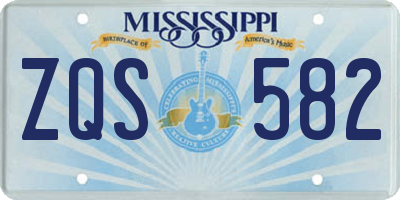 MS license plate ZQS582