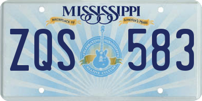 MS license plate ZQS583